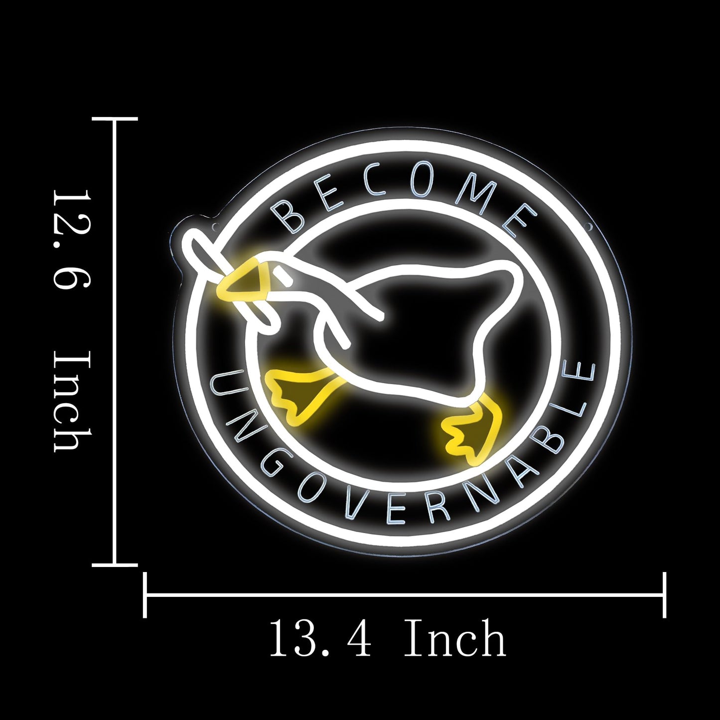Murder Duck with Knife Neon Sign Untitled Goose Neon Light for Room Decor, Become Ungovernable LED Duck Signs for Wall Decor Game Room Man Cave Birthday Funny Neon Light Sign Gifts 13.4x12.6 In