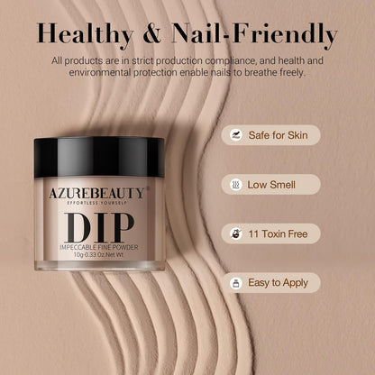 AZUREBEAUTY 31 Pcs Dip Powder Nail Kit 20 Colors Glitter Nude Brown Pink White Gray Dip Powder Liquid Set with Top/Base Coat Activator for French Nails Art Manicure DIY Salon Women Valentine's Gift