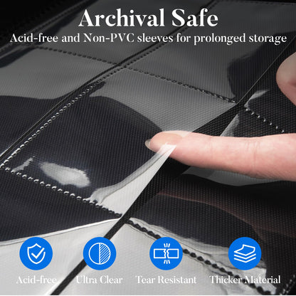 Premium 9 Pocket Card Binder for 360 Cards, Fabmaker PU Cover Trading Card Binder, Sturdy Card Collection Album, Sleek Card Holder Folders for Game Cards & Sports Cards, Black