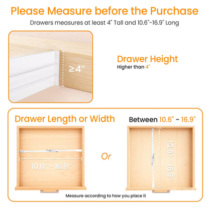 4 Pack Drawer Dividers for Clothes, 4" High 10.6"-16.9" Drawer Divider Adjustable Expandable Dresser Drawer Organizer, Clear Dresser Separators for Clothes, Underwear, Baby Clothes,Cosmetic,Toiletries