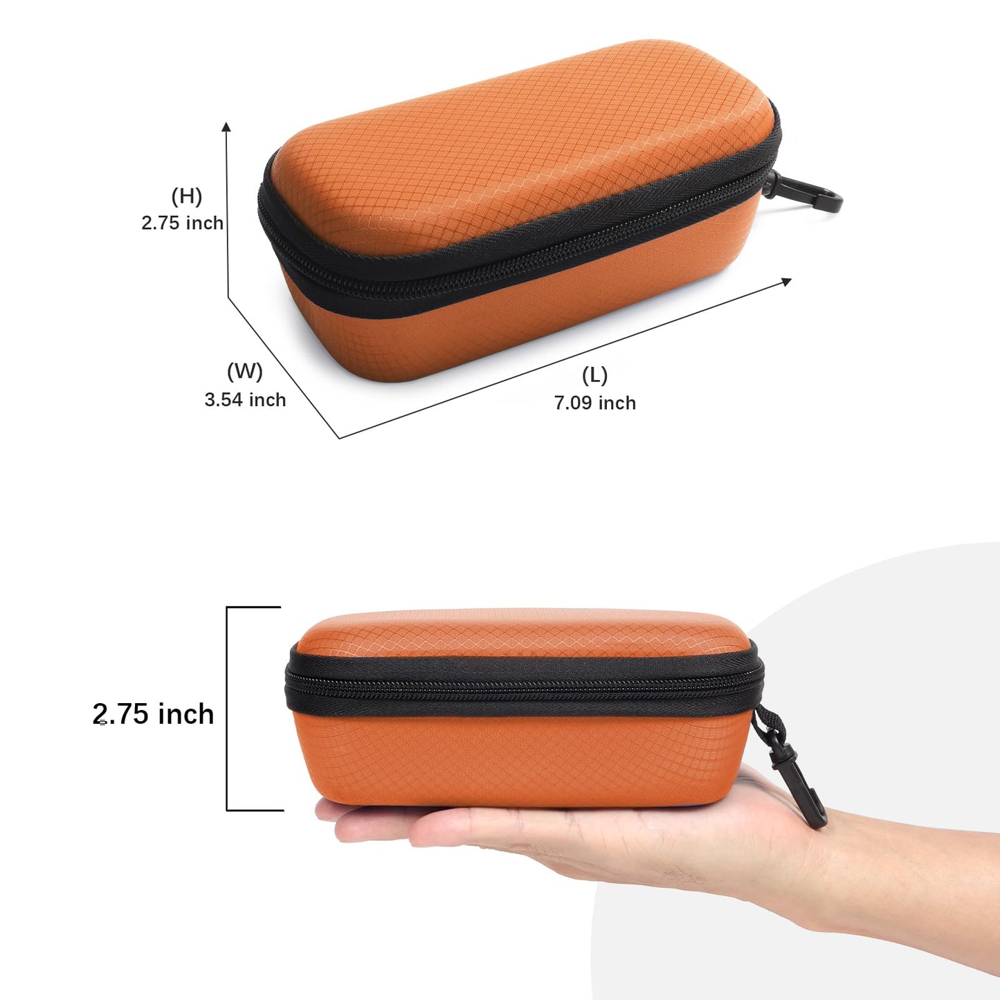 Bukere Double Eyeglasses Case with Adjustable Slots, EVA Hard-shell Travel Dual Glasses Sunglasses Organizer for Men Women (2 Slots, Orange)
