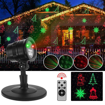 Christmas Projector Lights Outdoor, Led Christmas Laser Lights Landscape Spotlight Red and Green Star Show with Rf Wireless Remote Christmas Decorative for Outdoor Garden Patio Xmas Holiday Party