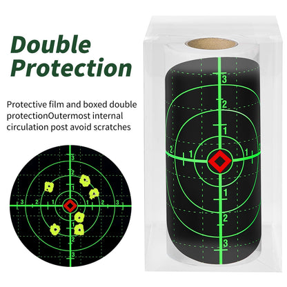 Shooting Targets, 6" Splatter Targets Stickers 100 Pack Self Adhesive Paper Target for Shooting Range Reactive Fluorescent Yellow Gun Target for Shooting Practice, Crosshairs