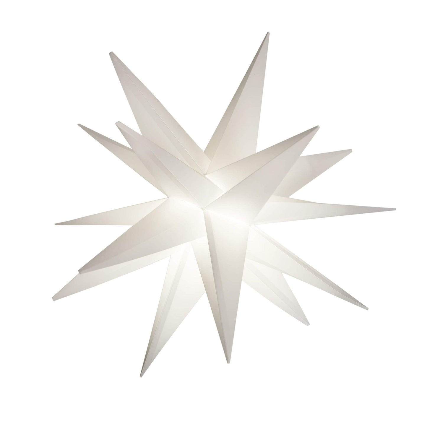 Elf Logic Large 18” Easy Assembly Warm White LED Moravian Star - Hanging Outdoor Christmas Light - Use as Holiday Decoration, Porch Light, 3D Fixture, Advent Star, Wedding & Ballroom Venue Decor