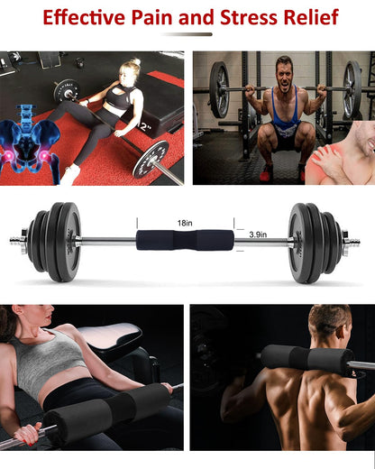 Barbell Squat Pad Nylon Padding AntiSlip- Thick Foam Barbell Pad for Squats Cushion, Lunges&Bar Padding for Hip Thrusts - Standard Weight Bar Pad - Provides Cushion to Neck Shoulders Training