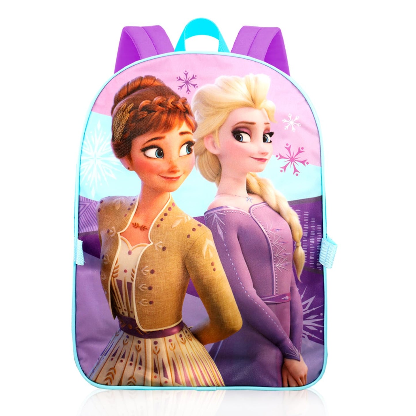 Disney Frozen Anna and Elsa Backpack School Supplies Set for Girls ~ Bundle with 16" Frozen School Bag, Lunch Bag, Plastic Water Bottle, Frozen Stickers, and More.