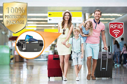 RFID Blocking Passport Holder - Money Belt & Travel Wallet, Travel Belt Bag Fanny Pack for Women Men
