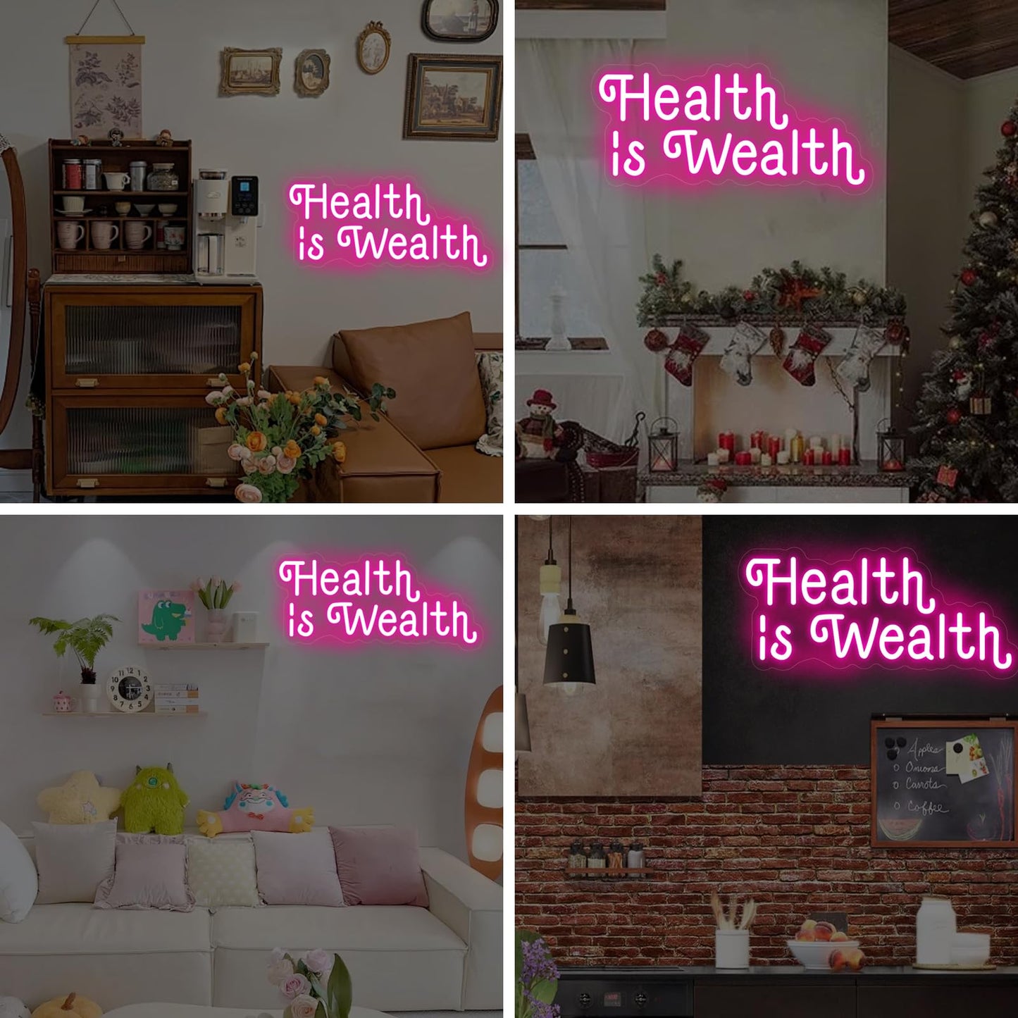 Health is Wealth Neon Sign,Health Decor Light,Fitness Club Decor,Gym Led Wall Decor,Inspirational Quote Sign,Health Gift,Mother's Day gift, Encouraging Light, Pink Led light for Bedroom, Club, gifts For Women