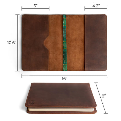 Hide & Drink, Journal Cover Compatible with Moleskine XL (7.5 x 9.75 in) with Strap, Refillable Case, Personal Planner, Full Grain Leather, Handmade Office & Work Essentials (Bourbon Brown)