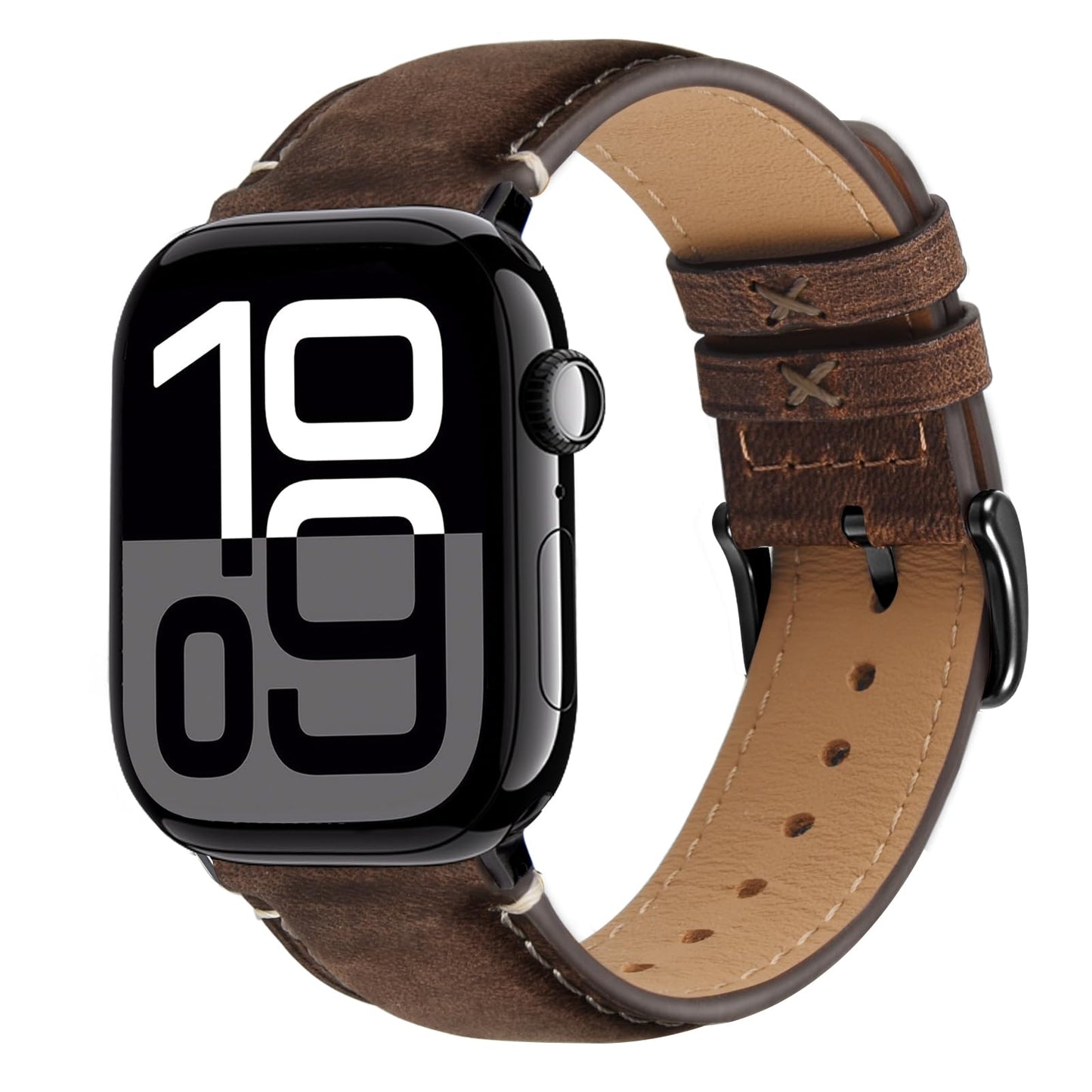 Wristitani Leather Band Compatible With Apple Watch Bands 49mm 46mm 45mm 44mm 42mm 41mm 40mm for Men,Genuine Leather Replacement Band for iWatch Ultra2 Ultra Series 10 9 8 7 SE2 SE 6 5 4