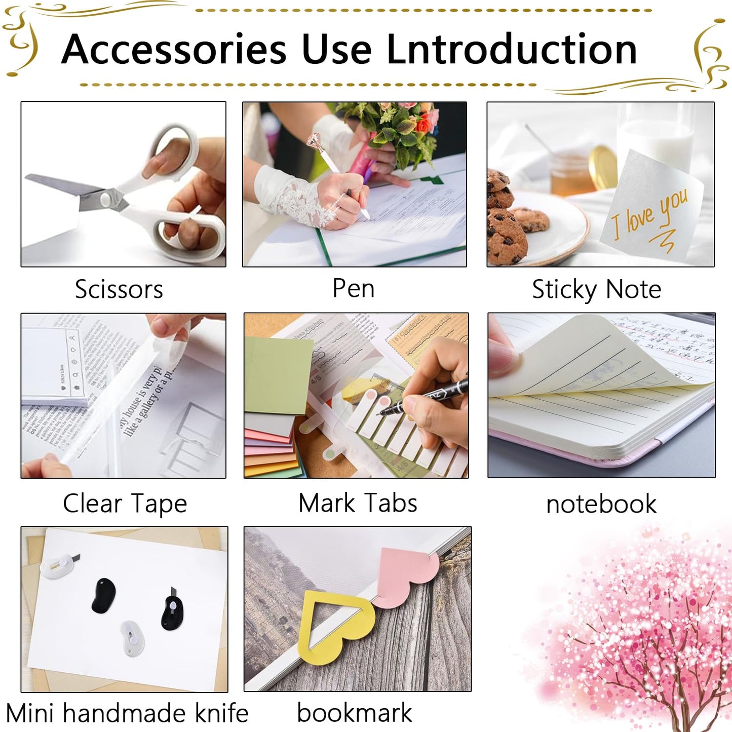 Office Supplies,Desk Accessories,Stapler and Tape Dispenser Set,1000 Staples,Staple Remover,Pen Holder,Folding Phone Holder,Journal Notebook,Ballpoint Pen,Scissor,Ruler,Clear Tape,Sticky Notes,Ect