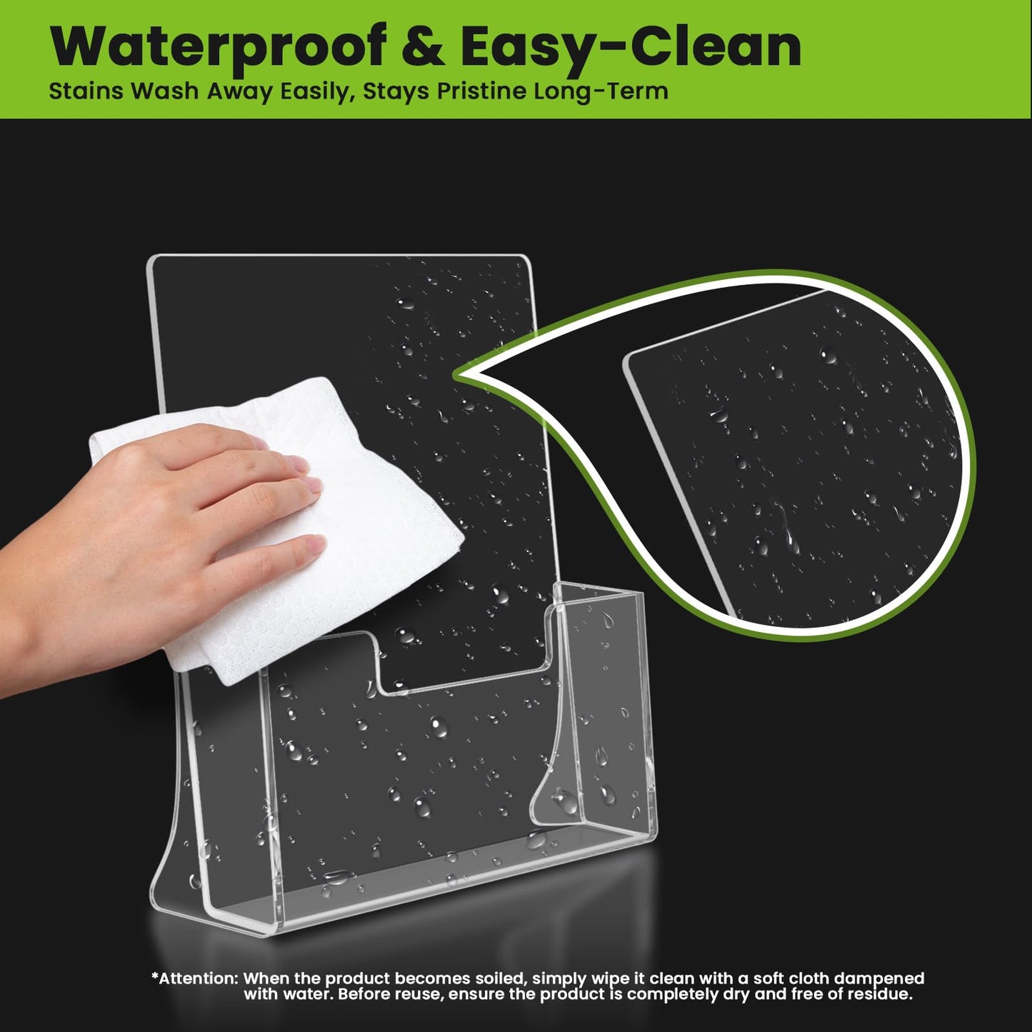 4 Pack Acrylic Brochure Holder 8.5 x 11 inches, Clear Acrylic Literature Holder, Plastic Flyer Stands for Displaying Magazines, Pamphlets, Documents, Booklets, Menu, Journals Countertop Organizer
