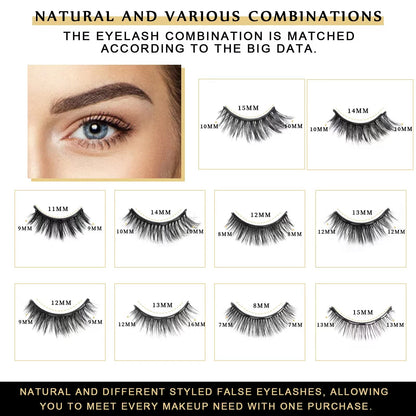 Magnetic Eyelashes, Magnetic Eyelashes Natural Look, 10 Pairs Reusable Eye Lashes 4 Tubes of Eyeliner with Tweezer