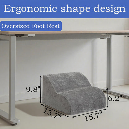 OpyTikar Foot Rest for Under Desk at Work.Multifunctional 3-Tier Foot Stool,with Washable Footrest.for Under Desk,Office Chair Gaming Chair & Sofa,Leg Elevation Pillow,Supports Posture -Dark Grey