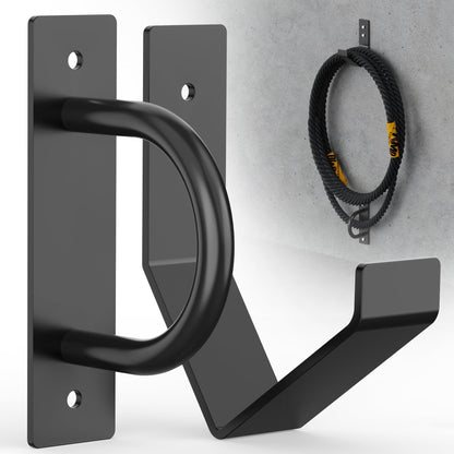 Battle Rope Wall Mount Kit - Set with 1 Battle Rope Wall Anchor and 1 Storage Hook for 30-50 Feet,1"-2.5" Battle Ropes - Heavy Duty Steel Battle Rope Anchor Wall Mount Kit-Battle Rope Rack Attachment