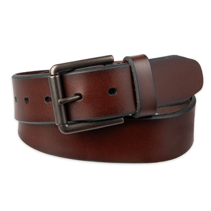Dockers Men's Casual Leather Belt - 100% Soft Top Grain Genuine Leather Strap with Classic Prong Buckle ,Brown,40