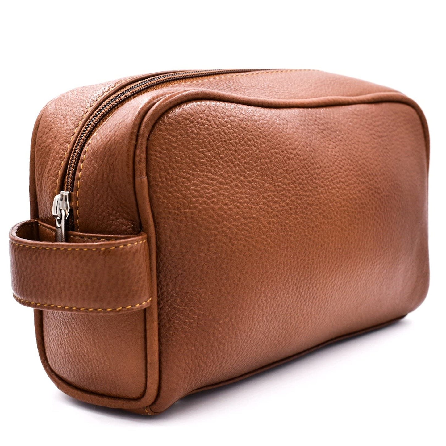 Parker Full Grain Leather Dopp Kit – Handmade Full Size Saddle Brown Leather Toiletry Bag/Dopp Kit/Travel Bag for Effectively Carrying and Storing Toiletries