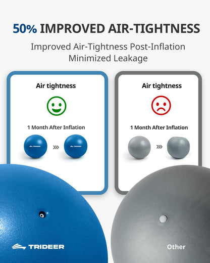 Trideer Pilates Ball 7-8 in with Pump, Small Exercise Therapy Ball for Yoga, Barre, Core Strength, AB Workouts, Physical Therapy