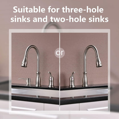 APPASO 3 Hole Kitchen Faucet with Pull Down Sprayer, Kitchen Faucets with Soap Dispenser, 3 Pieces Kitchen Sink Faucet with Separate Handle, Matte Black Kitchen Faucet 3 Hole, 218MB