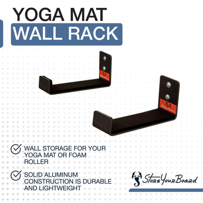 StoreYourBoard Yoga Mat Storage Rack, Large, Foam Roller Wall Hooks, Exercise Mat Holder, Fitness Gear Organizer (Large)