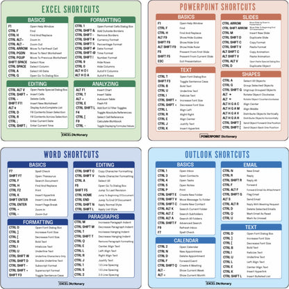 Excel Dictionary Office Suite Hotkey Reference Guide for Windows PC Laptop Computer Sticker Bundle 3" x 3"