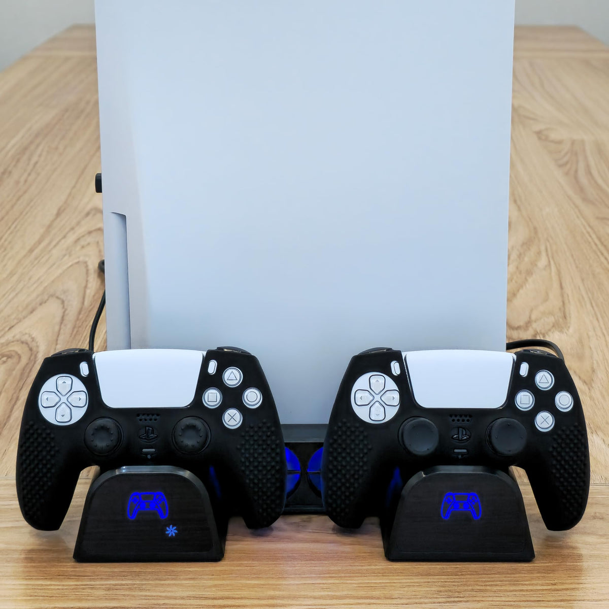 iCarp PS5 Controller Skin, Anti-Slip Soft Silicone Protective Cover Case for PlayStation 5 DualSense Wireless Controller, 1Pack with 4 Thumb Grip Caps and L2R2 Trigger Extenders (Black)