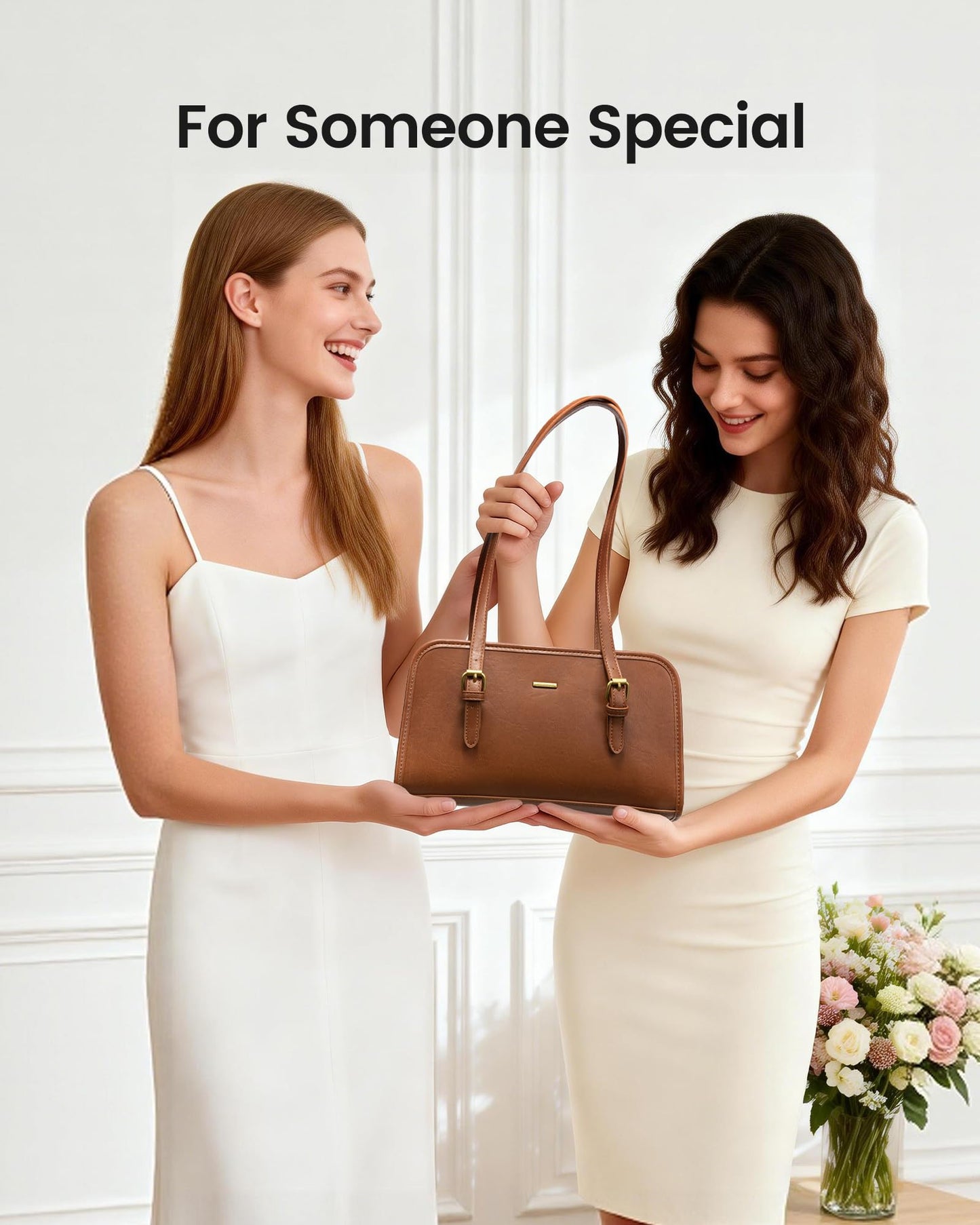 LOVEVOOK Swing Zip Shoulder Bag, Small Purses for Women Trendy Handbags, Mini Vintage Hobo Clutch Leather Tote
