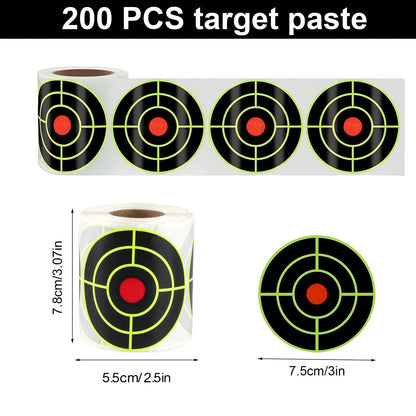 3 Inch Splatter Targets for Shooting Range Targets, 2 Roll/100 Pcs Shooting Splatter Target Stickers, Self Adhesive Target Reactive Paper Sticker for Archery Bow Practice