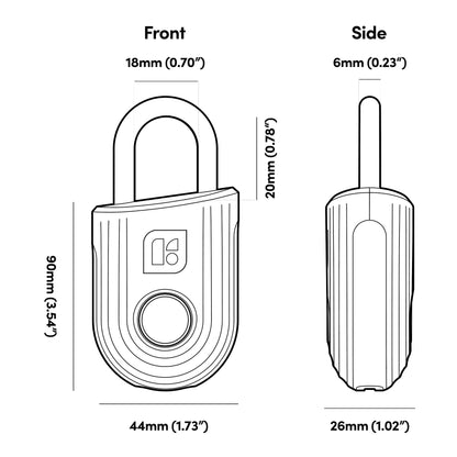 igloohome Padlock Lite Black Keyless Fingerprint Access with Mobile App (iOS, Android) – Water Resistant Padlock for Lockers, Homes, and Storage Spaces (Type-C Rechargeable)