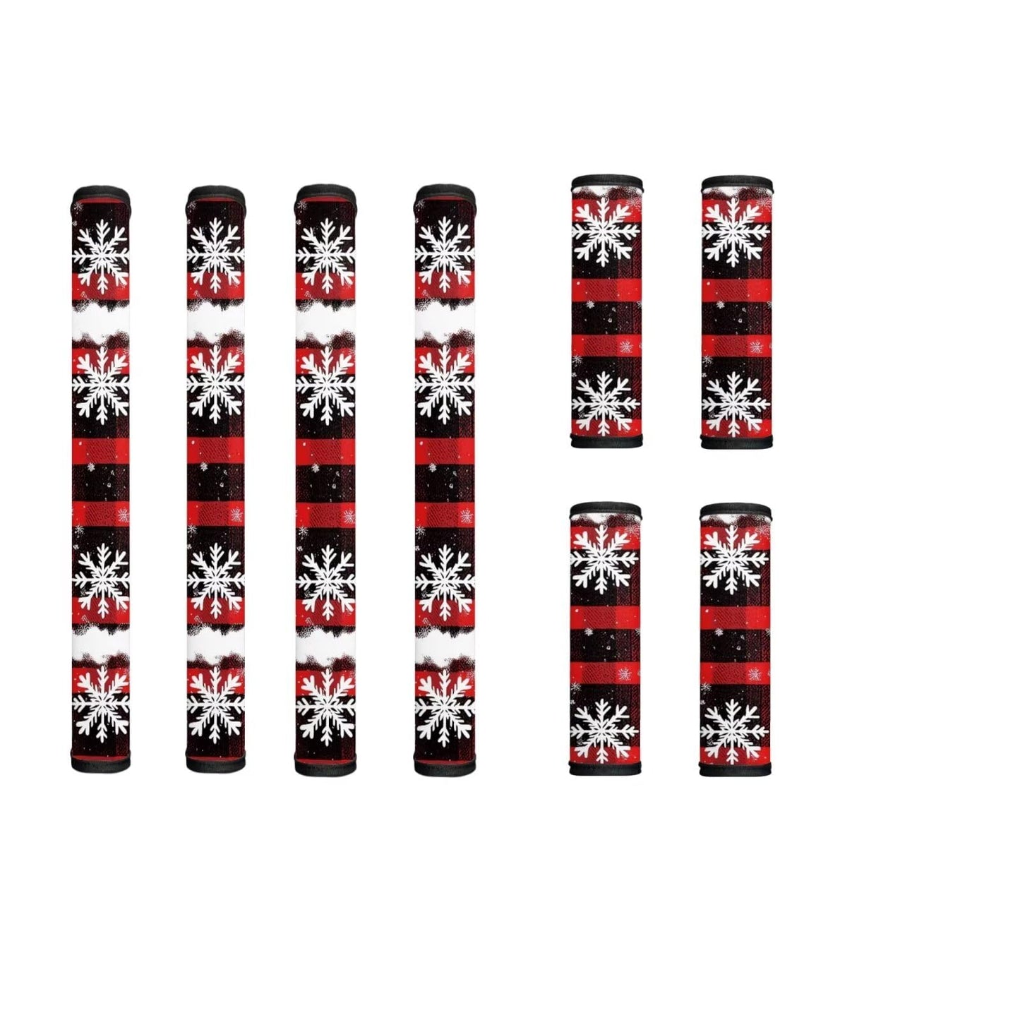 Tutolipy Sunflower Refrigerator Door Handle Cover 8 Pack Buffalo Plaid Christmas Kitchen Decor Keep Appliance Clean Anti-Static for Fridge Dishwashers,Red