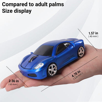 elec Space Wireless Mouse, 2.4GHz Cool Sport Car Shape Computer Mouse 1600 DPI Optical Cordless Mice with USB Receiver for PC Laptop Computer Notebook (Red)