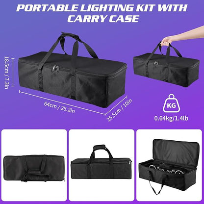 80W Dj Lights with Stand,7 in 1 Party Light Dj Disco Lights Sound Activated DMX Wireless Control with Rotating Ball,Strobe,UV,Colorful Effect for Stage KTV Band Wedding with Carry Bag (Black, 2)