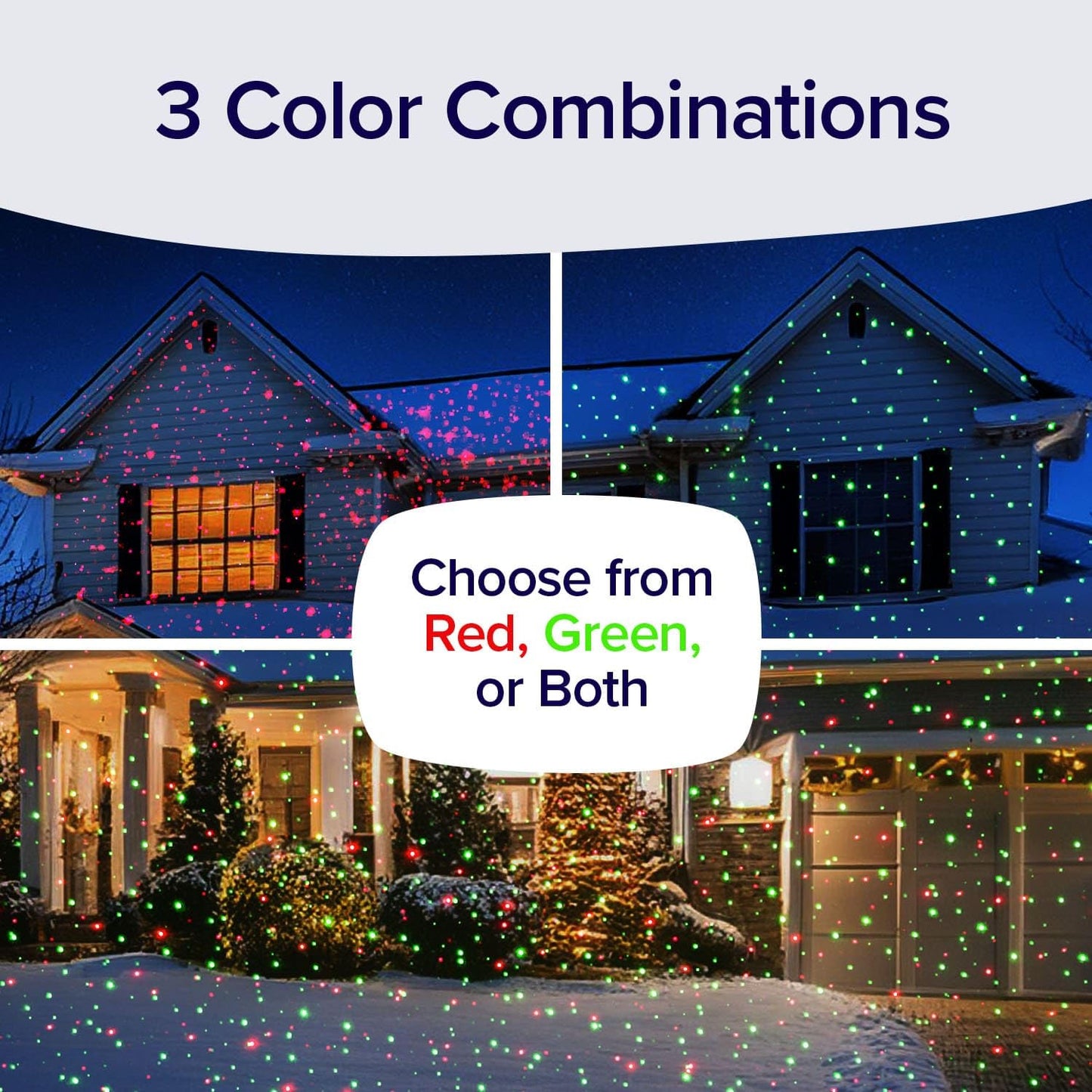 Star Shower Ultra 9 Outdoor Christmas Laser Holiday Projector with Remote, 2 Pack, w/ 9 Unique Patterns, Showers Home w/Thousands of Lights, 3 Color Combinations, Up to 3200 Sq Ft