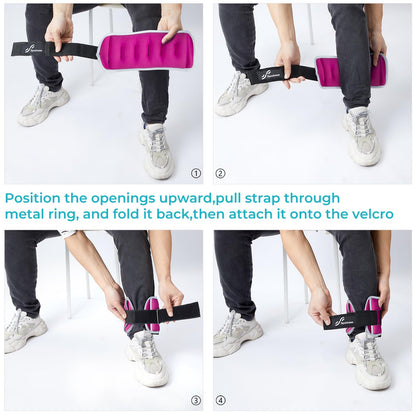 Sportneer Ankle Weights & Wrist Weights -1 2 3 4 5 Lbs Set of 2 for Men Women Kids Strength Training Arm and Leg Weights Set Comfortable and Soft Perfect for Dancing Running Walking Fitness Workout