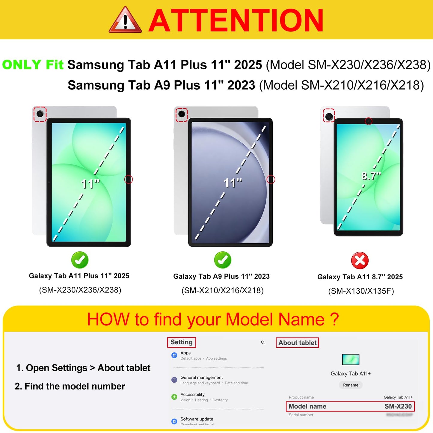 Fintie Case for Samsung Galaxy Tab A11+ Plus 11 Inch 2025/ A9+ Plus 2023, Multi-Angle Viewing Smart Stand Back Cover with Pocket Auto Wake/Sleep, Black