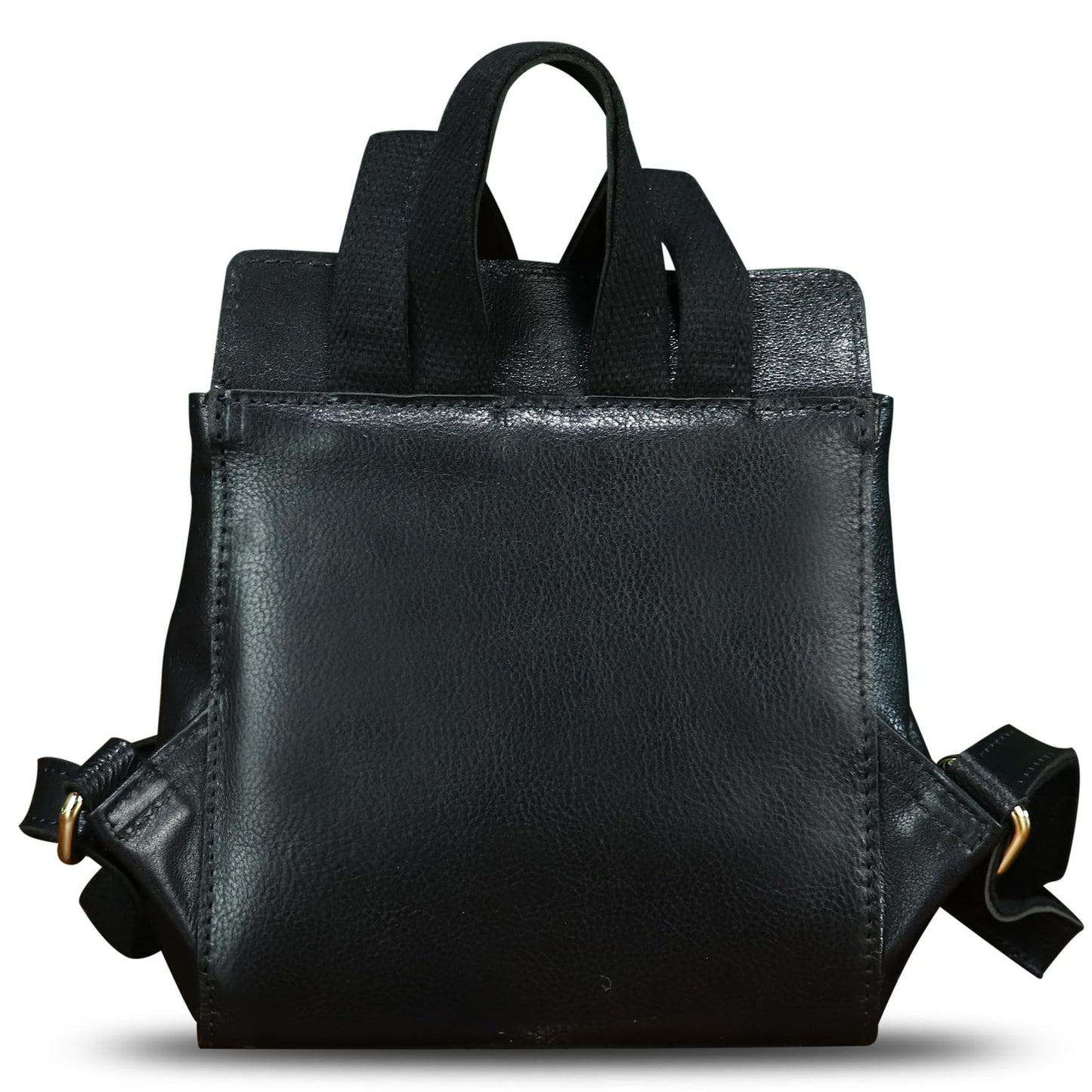 LRTO Genuine Leather Small Backpack Purse for Women Knapsack Casual Daypack College Back Bag (Black)