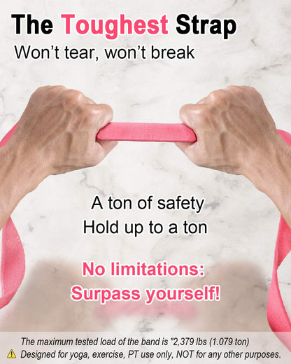 Tumaz Stretching Strap - 10 Loops & Non-Elastic Yoga Strap - Perfect Home Workout Stretch Strap for Physical Therapy, Yoga, Pilates, Flexibility