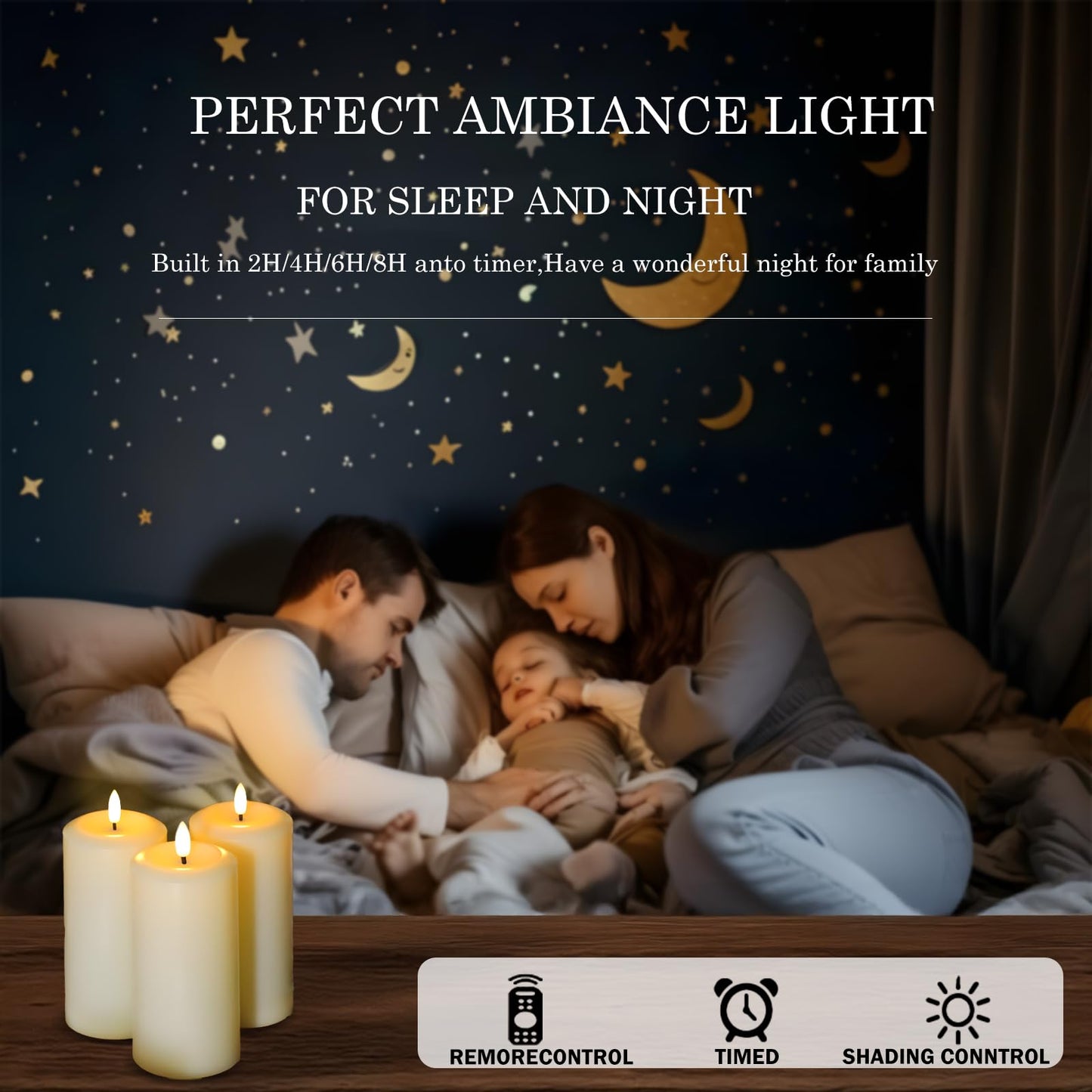 Hinabichan Flameless Candles Battery Operated with Remote and 2/4/6/8 H Timer, 6pcs Flickering Fake Electric Candles for Festival Home Party Decor (D3 x H 6") (Ivory)