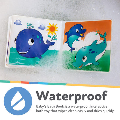 Nuby Bath Fun Time Book with Water-Proof Pages and Surprise Squeaker, Early Education, 0 M+