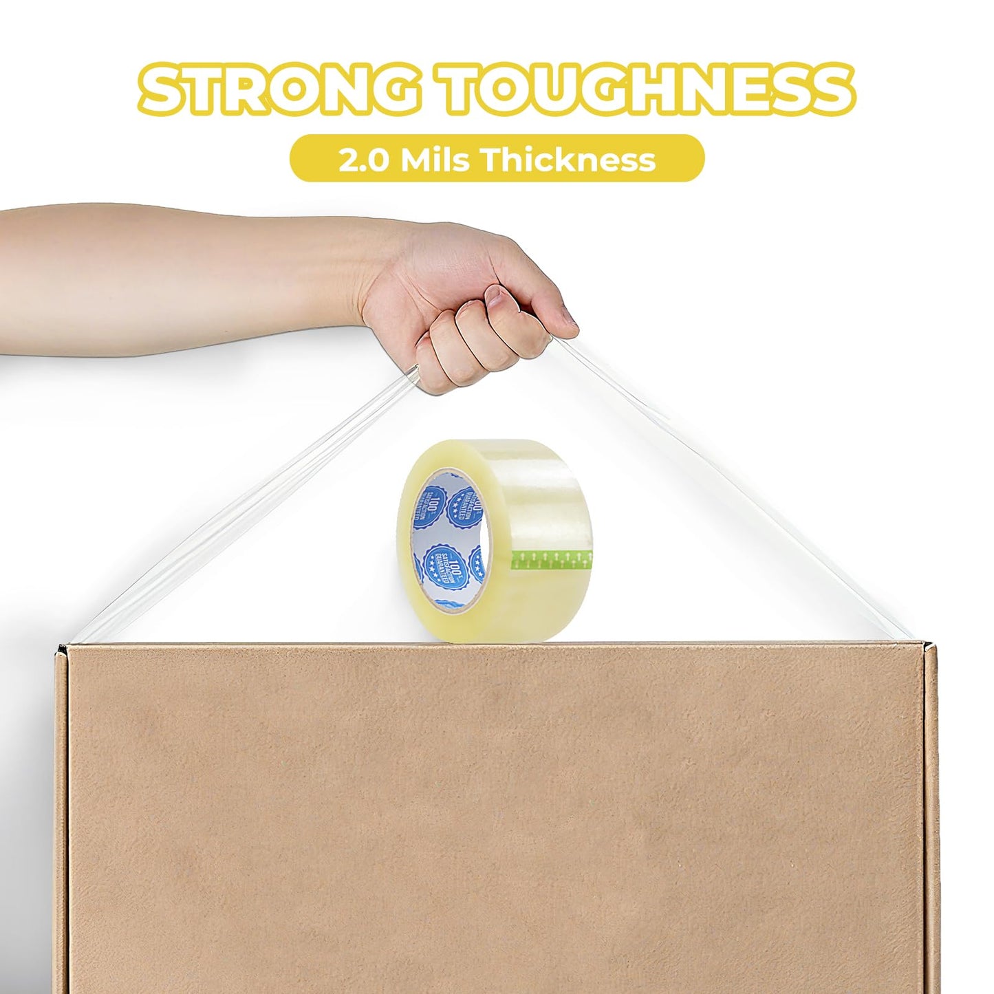 2.0 Mil Clear Packing Tape 36 Rolls (2 Inch x 110 Yards) – Shipping Tape for Boxes, Moving, Storage & Warehouse Use