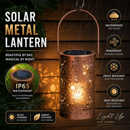 Season 2 Season Solar Lantern Outdoor Waterproof with Sun Moon Stars Patterns, Garden Tangled Decor for Yard Patio Lawn Porch Backyard, Ramadan Light Unique Gifts for Women