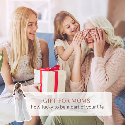 Storieme Mother Daughter Figurines Gift: Hand-Painted Mother Embracing Daughter Resin Figurines Sculpture - Heartfelt Gift for Moms on Mother's Day Birthday Christmas