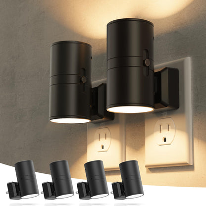 Briignite Night Lights Plug into Wall, Modern LED Night Light Plug in, Dusk to Dawn Sensor, Soft White 3000K, 0-100LM Adjustable Brightness, Dimmable NightLight for Hallway, Bedroom, Stairway, 2 Pack