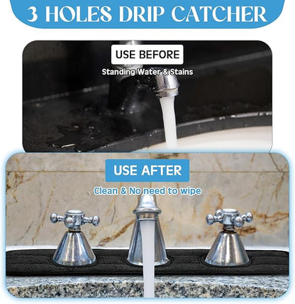 2 Pcs Faucet Mat for Kitchen Sink Splash Guard for Kitchen Sink Faucet Dish