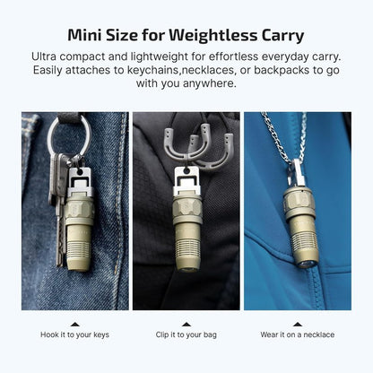 OLIGHT Ultra Rechargeable EDC Flashlight - 80 Lumens Mini LED Keychain Light | Olive Green for Everyday Carry