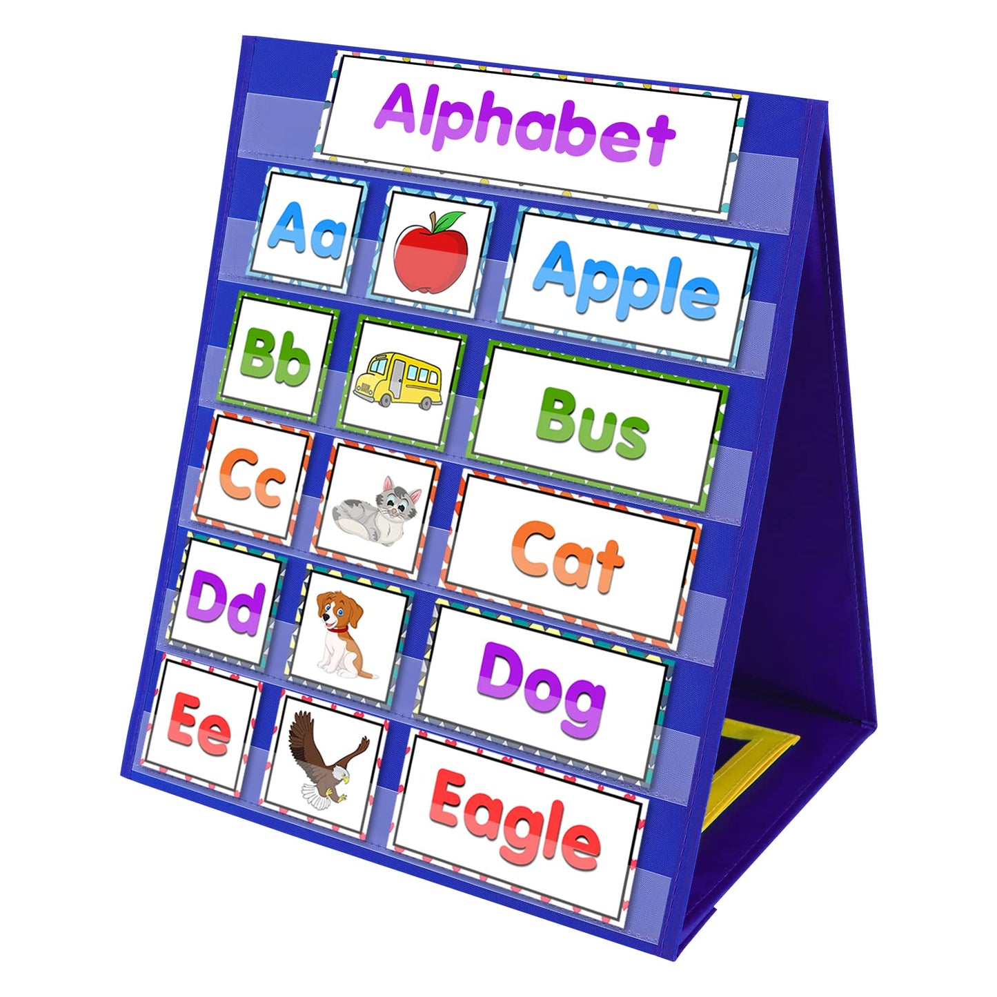 Godery Magnetic Desktop Tabletop Pocket Chart Stand, Double Sided Small Pocket Chart for Classroom Home (15" X 12.5")