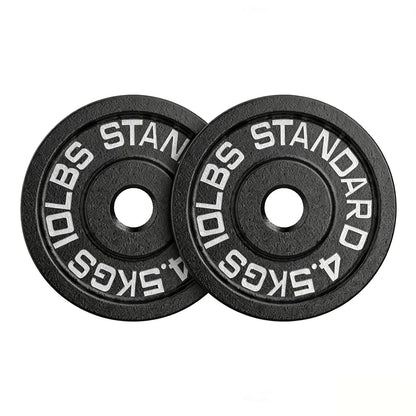 Cast Iron Olympic Weight Plates-Free Weights with 2-inch Hole & Anti-Rust Hammertone Finish - Bumper Plate Ideal for WeightLifting, Strength Training, Home Gym-Sold in Pairs - 10LB–45LB