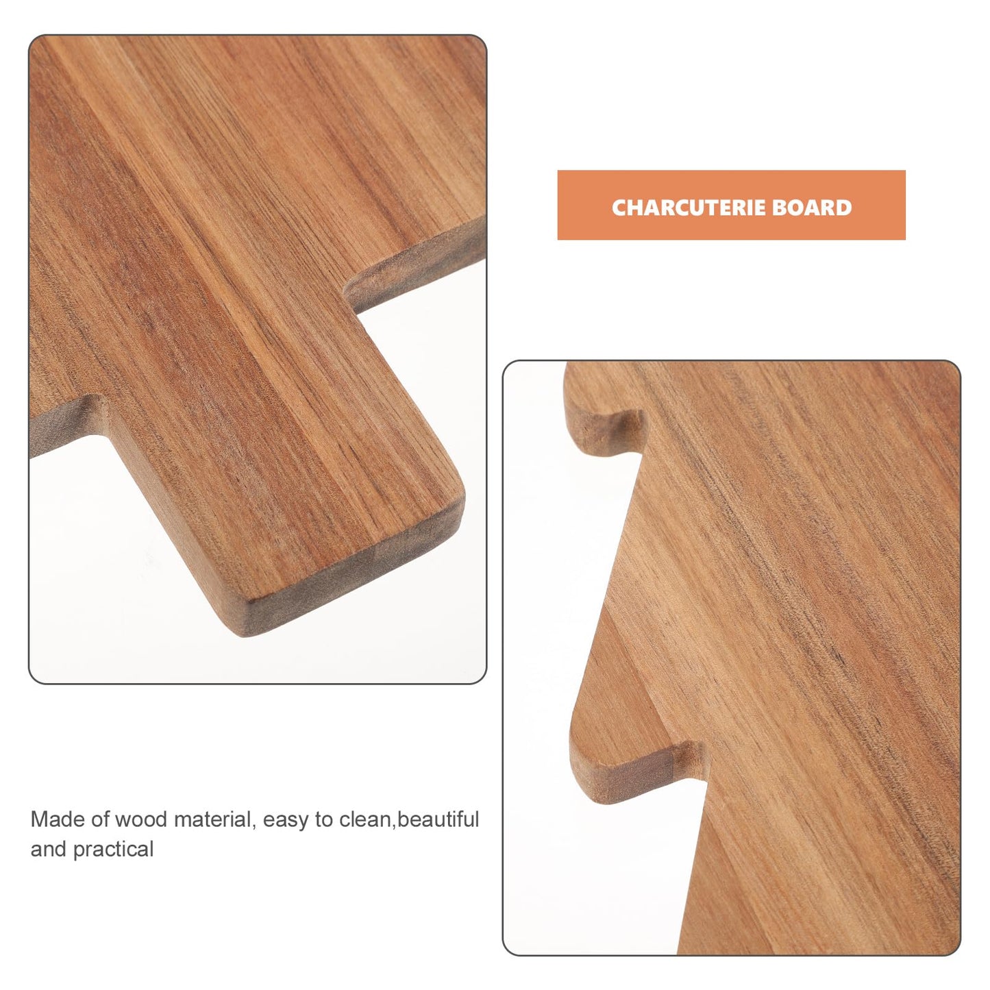 iplusmile 15" Christmas Tree Charcuterie Board, Acacia Wood Cutting Board & Serving Tray Set for Cheese, Meat, Fruit, Holiday Kitchen Decor & Party Appetizer Platter
