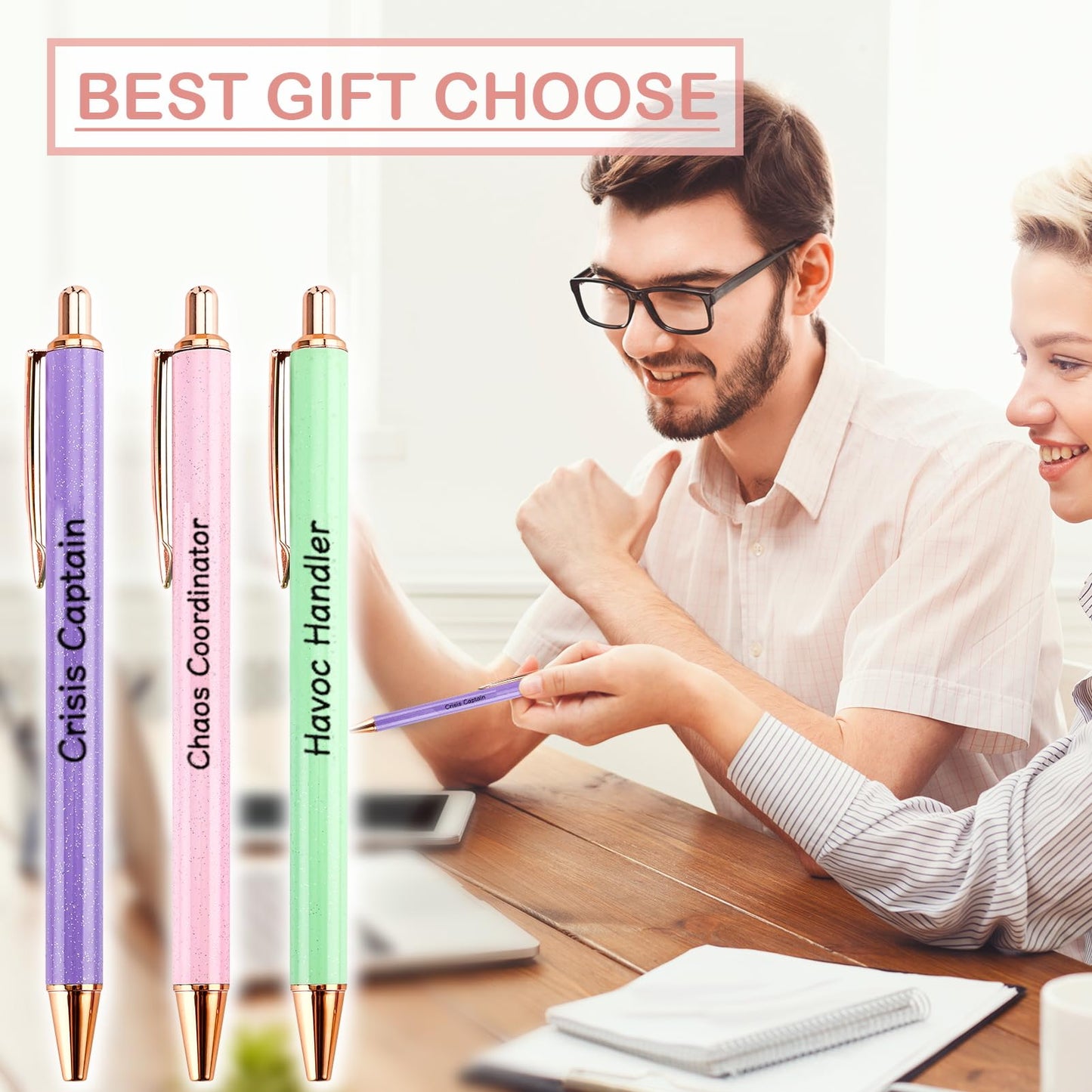 Lestp Fancy Pens Sets for Women Office Chaos Coordinator Gifts for Friends Boss Gifts for Women Cute Pen Set Coworker Daughter Motivational Gift Colleges Positive Encourage Graduation Gift