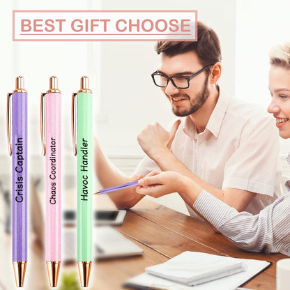 Lestp Fancy Pens Sets for Women Office Chaos Coordinator Gifts for Friends Boss Gifts for Women Cute Pen Set Coworker Daughter Motivational Gift Colleges Positive Encourage Graduation Gift